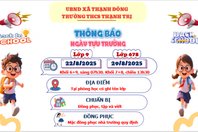 THÔNG BÁO LỊCH TỰU TRƯỜNG